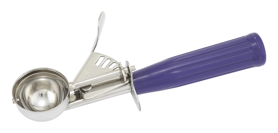 Winco ICD-40 7/8 Oz. Ice Cream Disher Stainless Steel Plastic Handle Purple