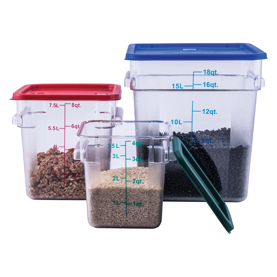 Winco PCSC-8C 8 Qt Food Storage Container Square Stackable Polycarbonate Clear