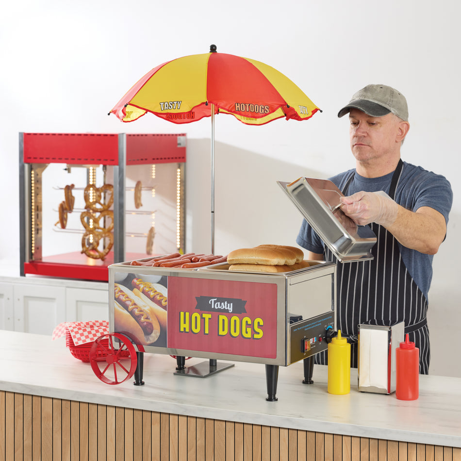 Winco 60072 21 Inch Electric Hot Dog Mini Cart with Adjustable Thermostat
