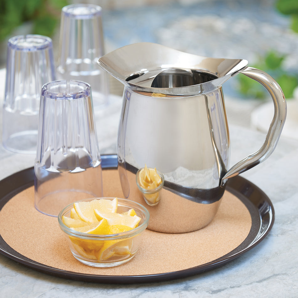 Winco WPB-2C 2 Qt Bell Pitcher with Ice Guard Heavy Weight Stainless Steel Mirror Finish