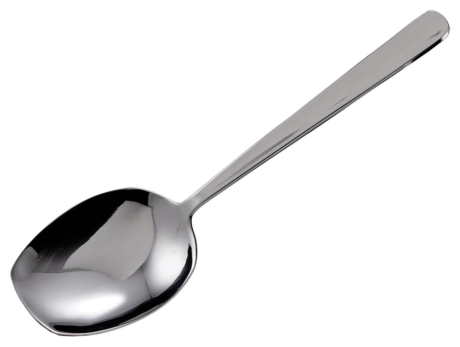 Winco SRS-8 8-1/4 Inch Serving Spoon Solid Stainless Steel with Flat Edge