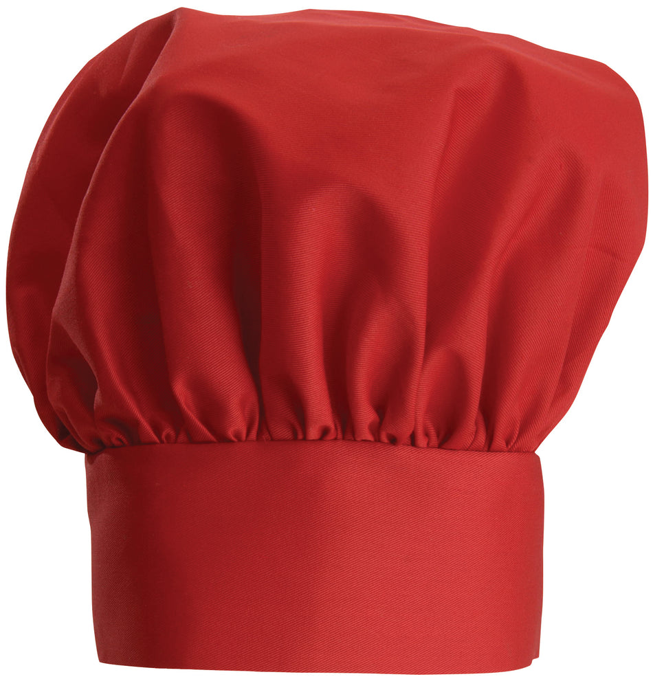 Winco CH-13RD Toque Adjustable Velcro Chef Hat Red Poly-Cotton Blend
