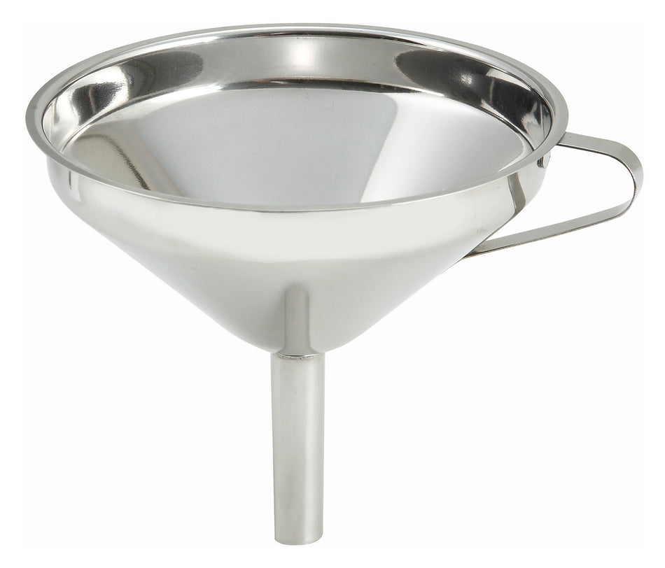 Winco SF-6 5-3/4 Inch Funnel Stainless Steel Mirror Finish with Wide Mouth