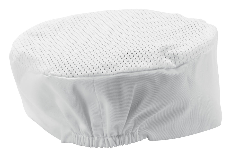 Winco CHPB-3WR Chef's Hat Ventilated Poly-Cotton Blend White