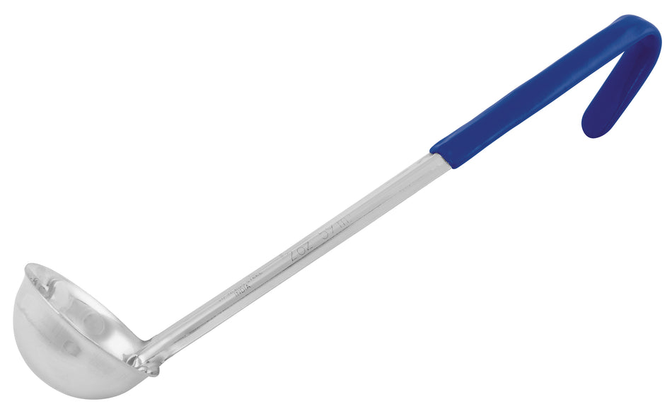 Winco LDCN-2 2 Oz Ladle One-piece with Blue Stainless Steel Construction