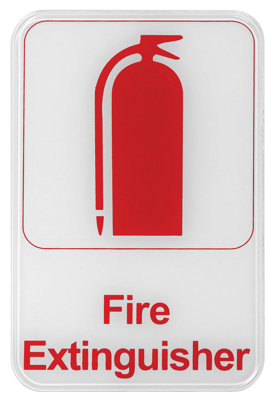 Winco SGN-682W 6 Inch Information Sign Fire Extinguisher Red on White