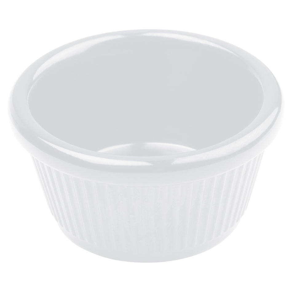 Winco RFM-4W 4 Oz Fluted Ramekin Melamine White Dishwasher Safe