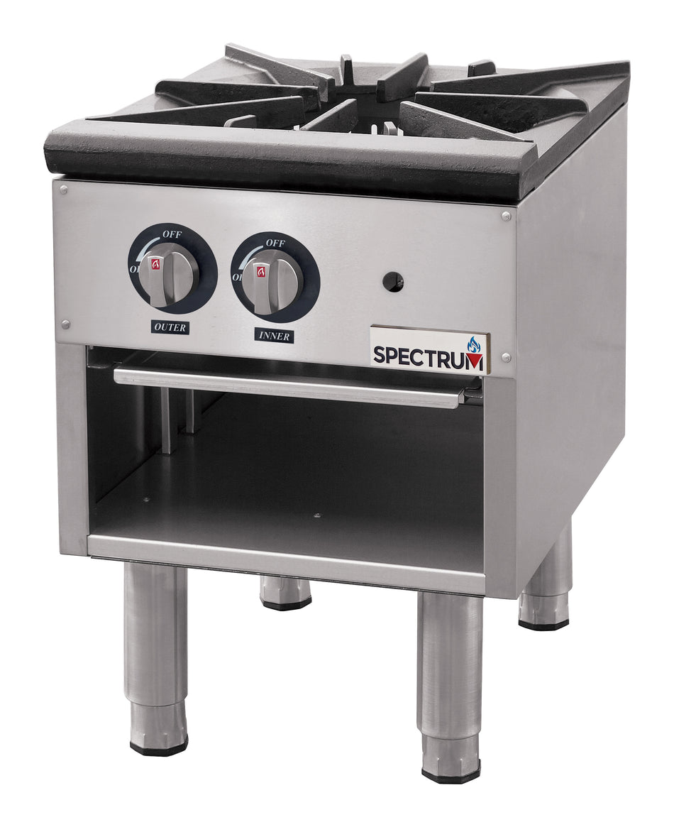 Winco NGSP-1 18 Inch Gas Stock Pot Stove with Three-ring Cast Iron Burner 80,000 BTU