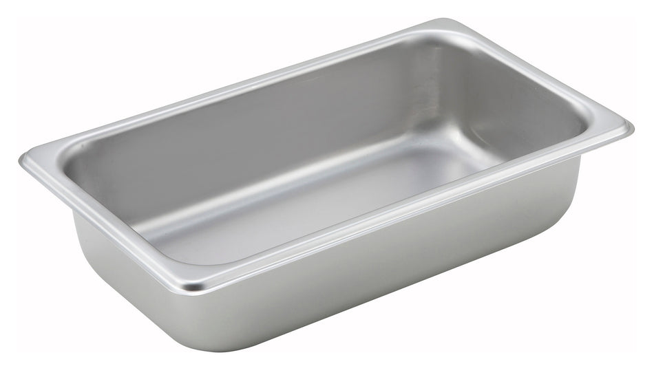 Winco SPQ2 11 Inch Steam Table Pan 25 Gauge 1/4 Size Stainless Steel with Straight Sides