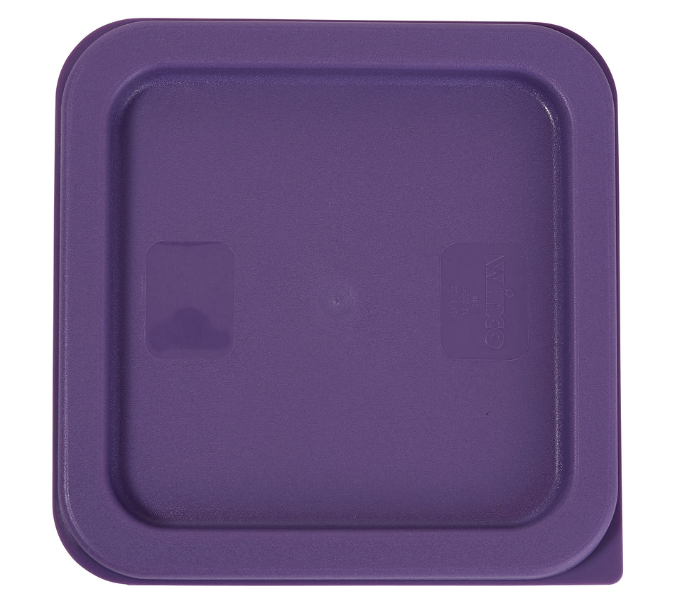 Winco PECC-24P 7-3/8 Inch Container Cover for 2 and 4 Quart Square Containers Purple Polyethylene