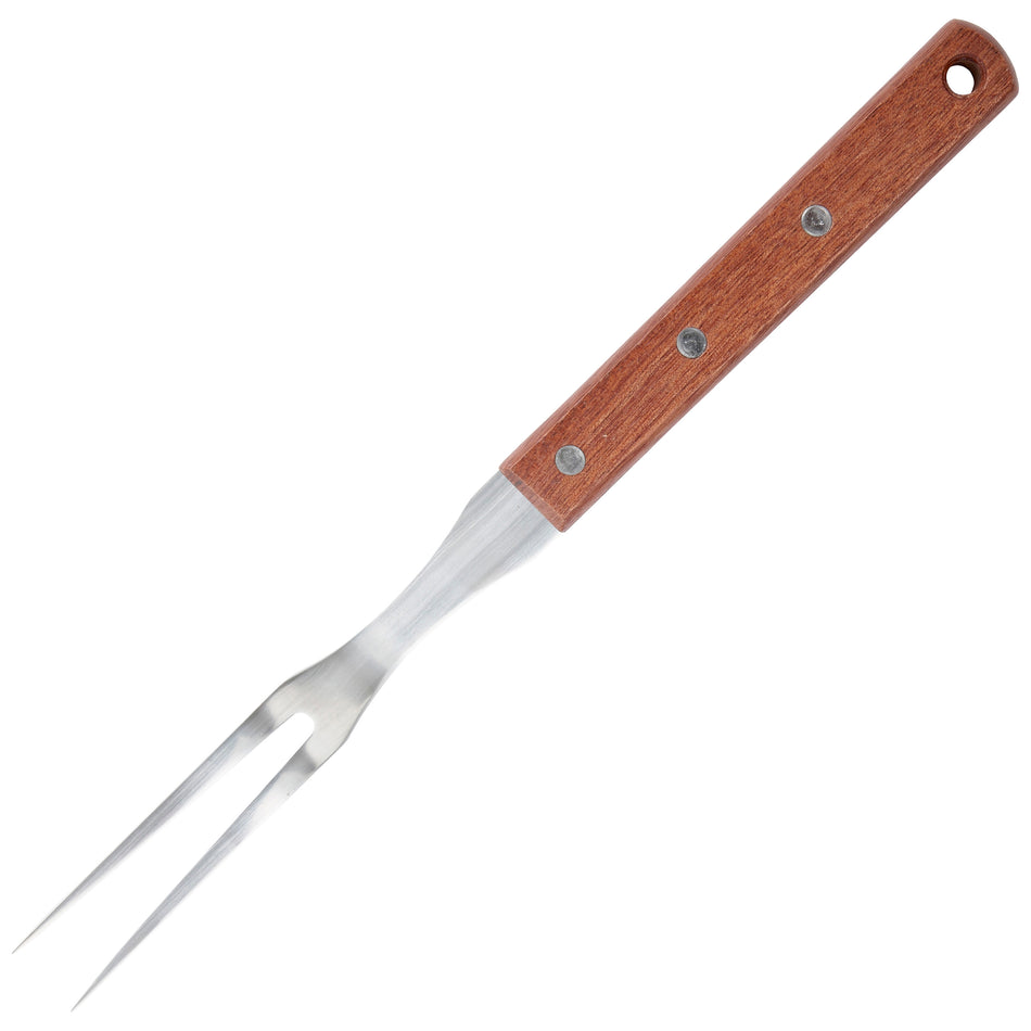 Winco KPF-612 12-5/8 Inch Pot Fork Wooden Handle Stainless Steel