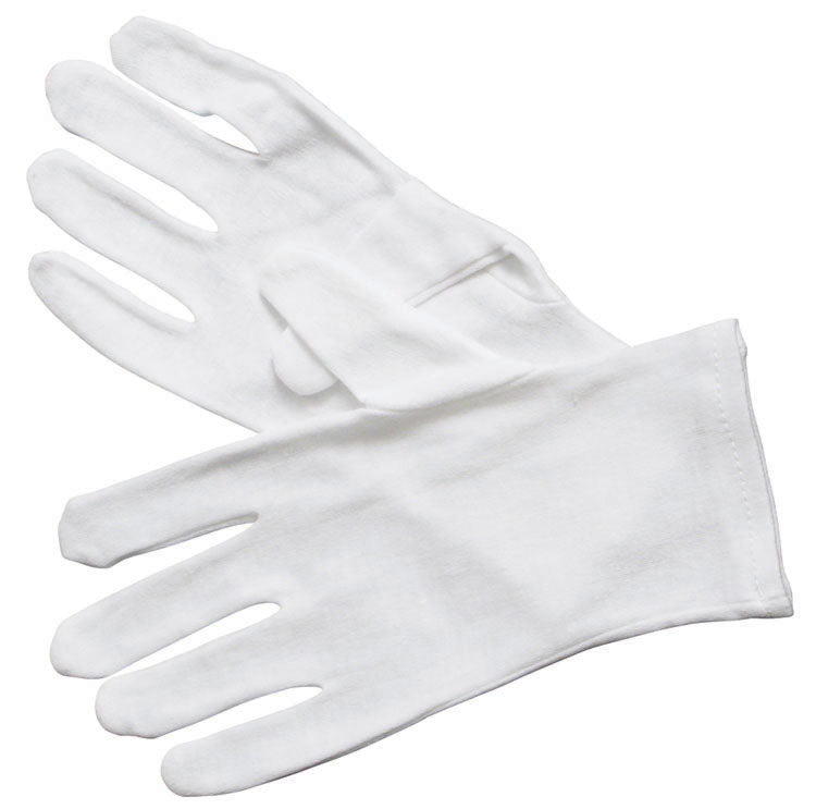 Winco GLC-L Large Service Gloves White Cotton Machine Washable Pack of 6