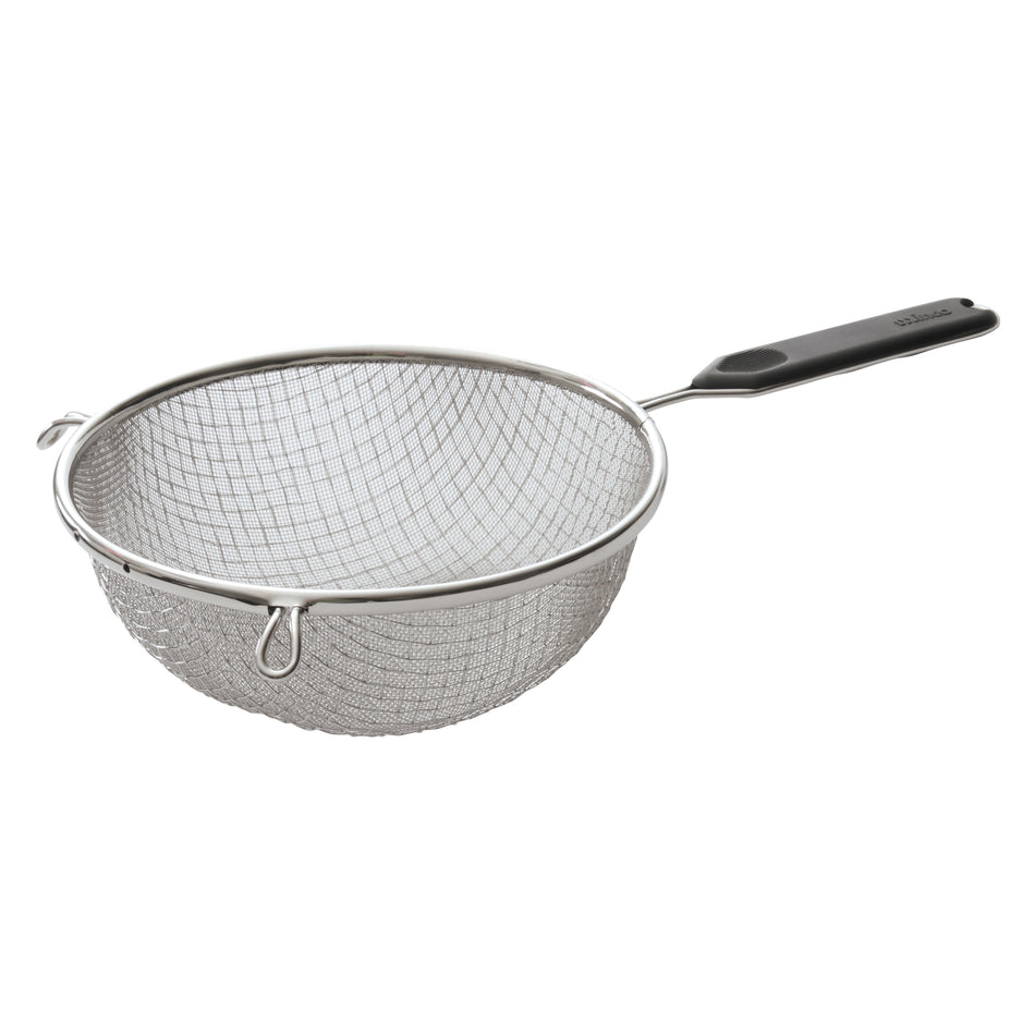 Winco MSTP-8DM 14 Inch Mesh Strainer Stainless Steel Plastic Handle with Double Medium Mesh