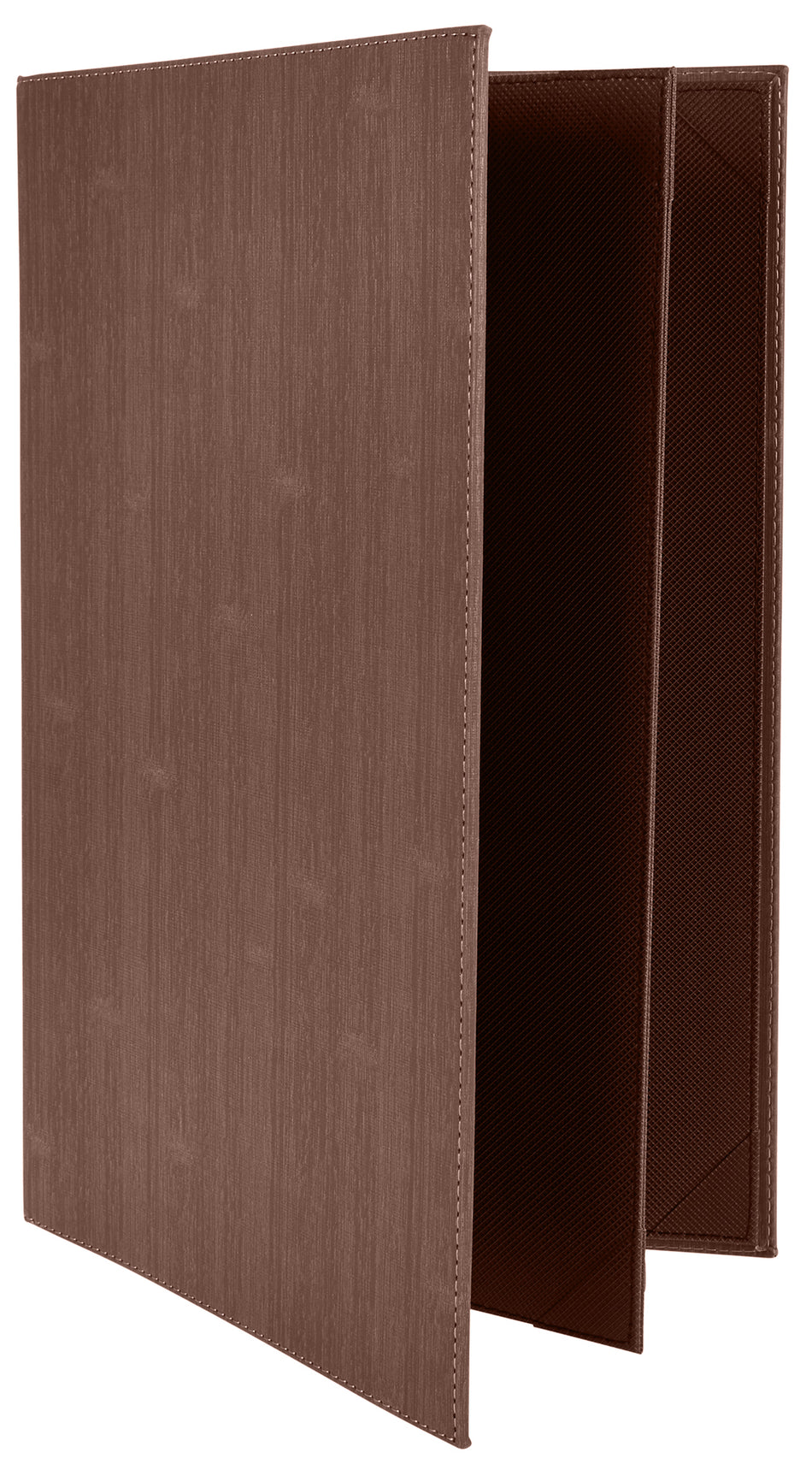 Winco LMF-814BN Legal Size Four View Menu Cover Leather-like Brown