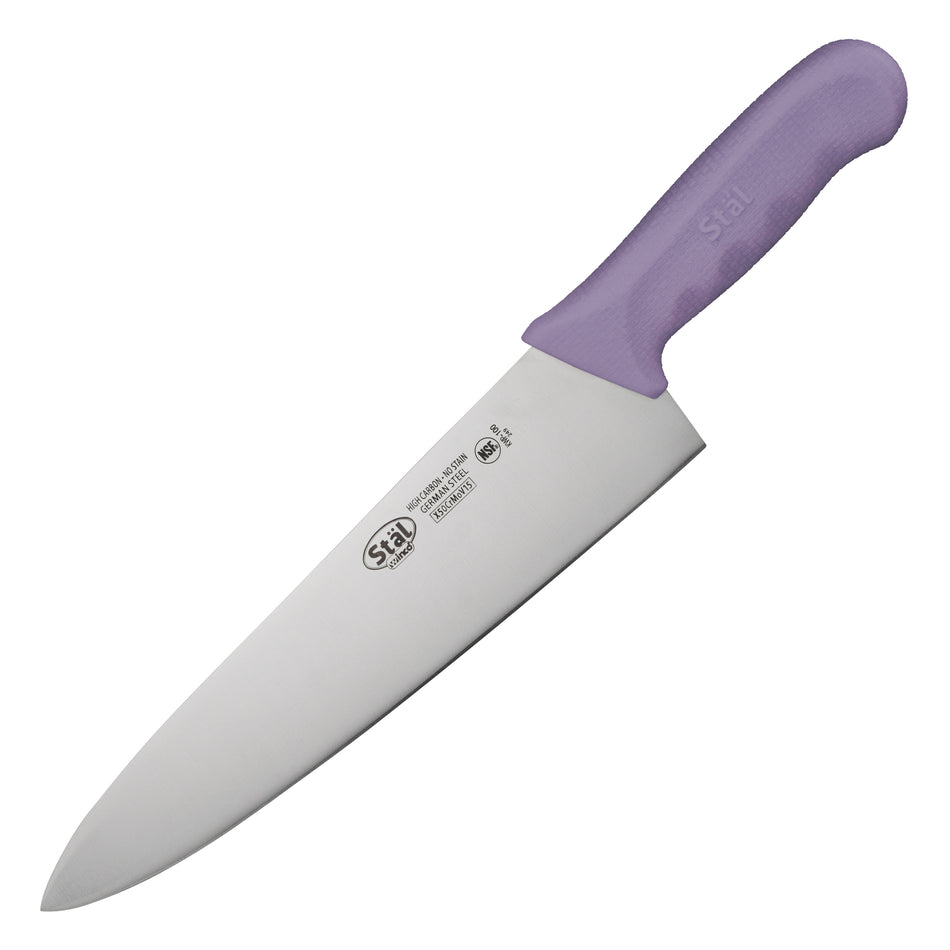 Winco KWP-100P 10 Inch Blade Polypropylene Purple Handle Chef Knife