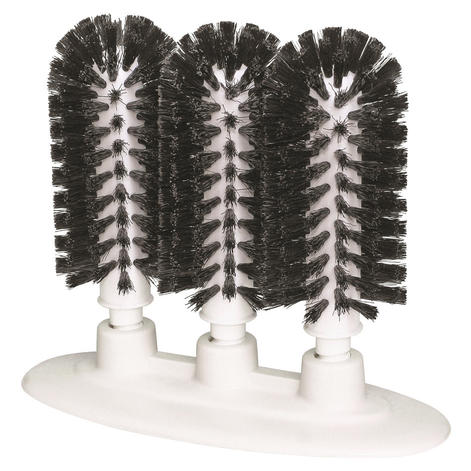 Winco GWM-300 Bar Maid 3 Brush Manual Glass Washer with Suction Cup Base