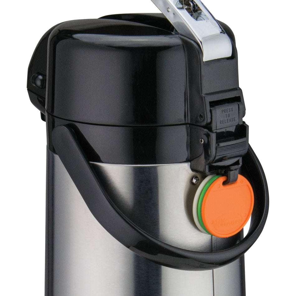 Winco AP-835 3.0 Liter Airpot Glass Liner Lever-Top Stainless Steel with Tags