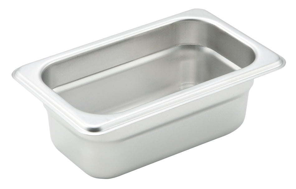 Winco SPJH-902 6-3/4 Inch Steam Table Pan 1/9 Size Anti-Jamming Stainless Steel
