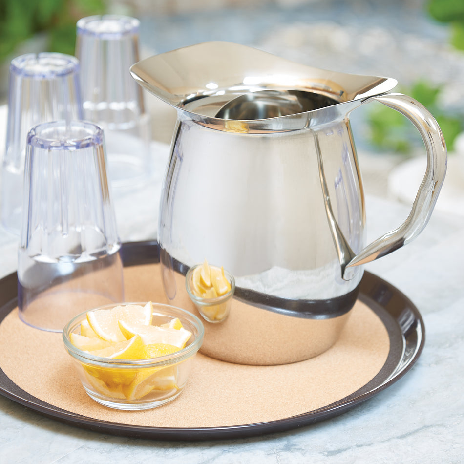 Winco WPB-3C 3 Qt Pitcher With Ice Guard Stainless Steel Mirror Finish