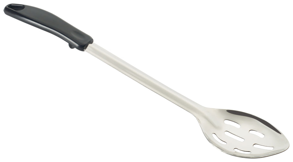 Winco BHSP-15 15 Inch Slotted Basting Spoon with Black Polypropylene Handle Stainless Steel