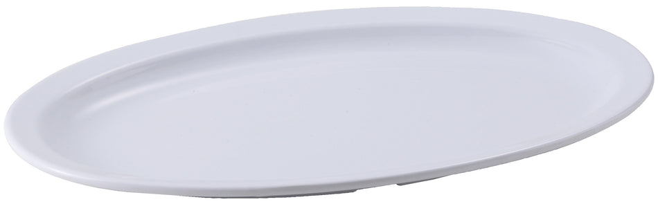 Winco MMPO-1510W 15-1/2 Inch Oval Platter with Narrow Rim Melamine White