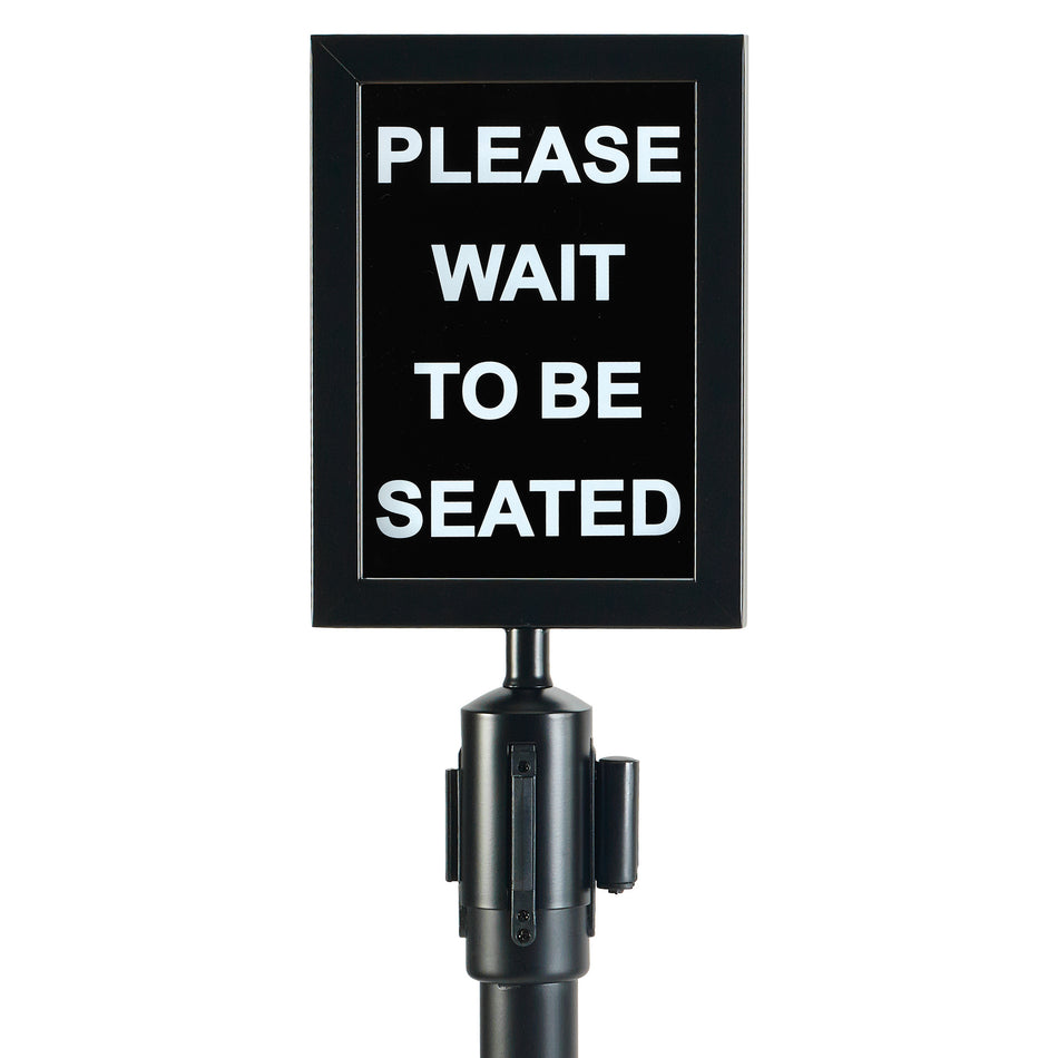 Winco CGSF-12K Black Sign Frame for CGS-38K Stanchion with Durable Material