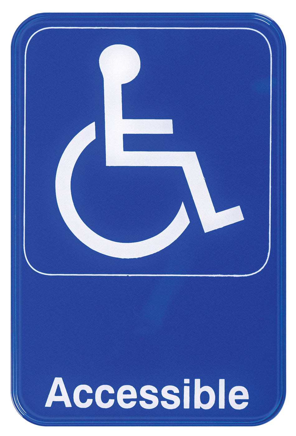 Winco SGN-653B 6 Inch Accessible Compliance Sign White on Blue