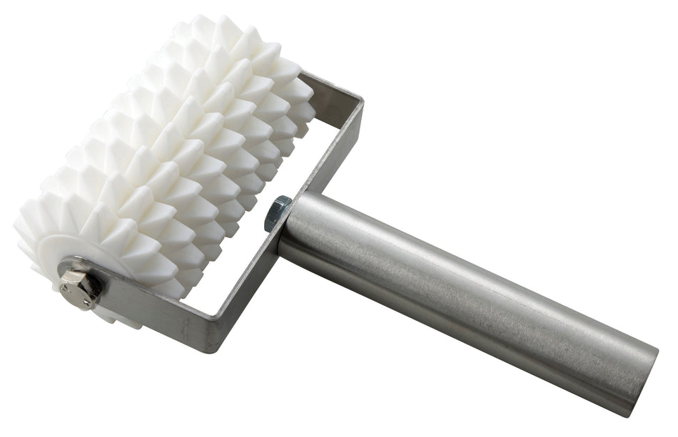 Winco RD-8 5 Inch Dough Roller Docker Manual Stainless Steel Tool - 8 Wheels