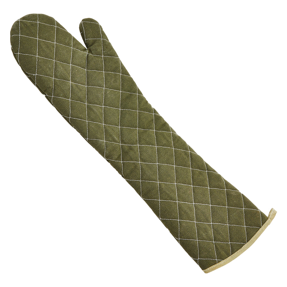 Winco OMF-24 24 Inch Oven Mitt Flame Resistant Green Cotton