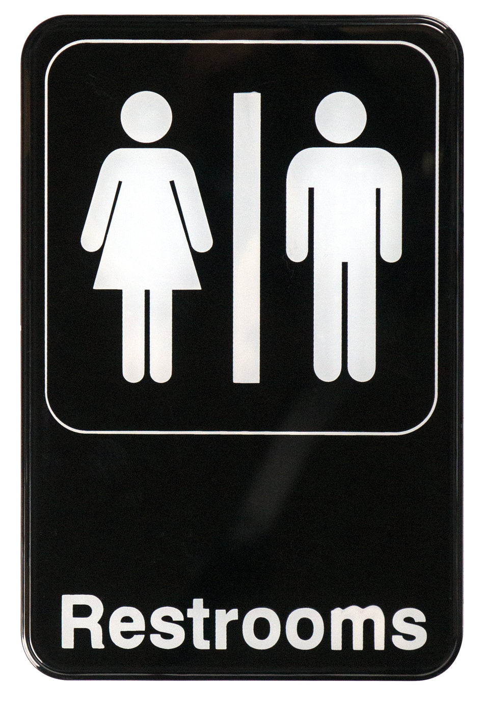 Winco SGN-603 6 Inch Information Sign Restrooms with Symbol