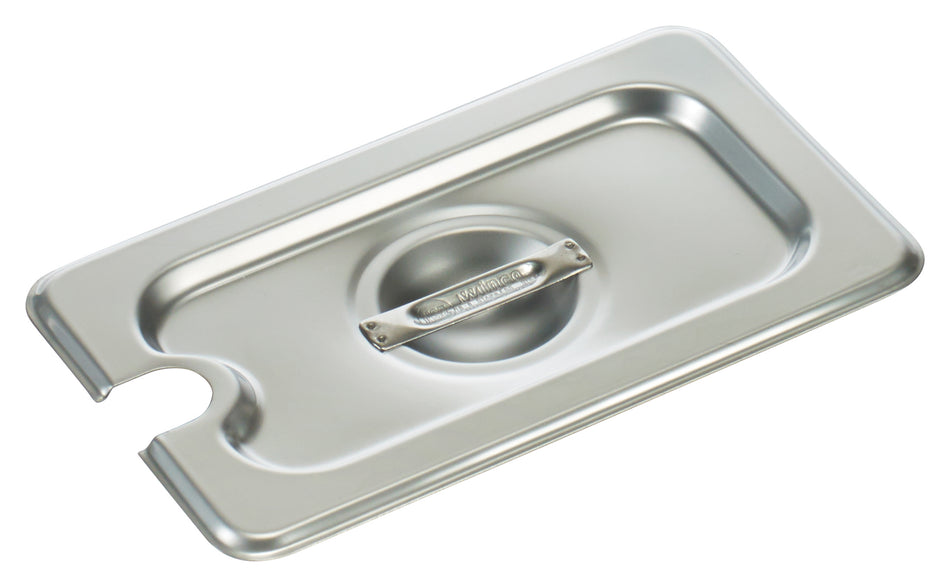 Winco SPCN 1/9 Size Slotted Steam Table Pan Cover with Handle Stainless Steel