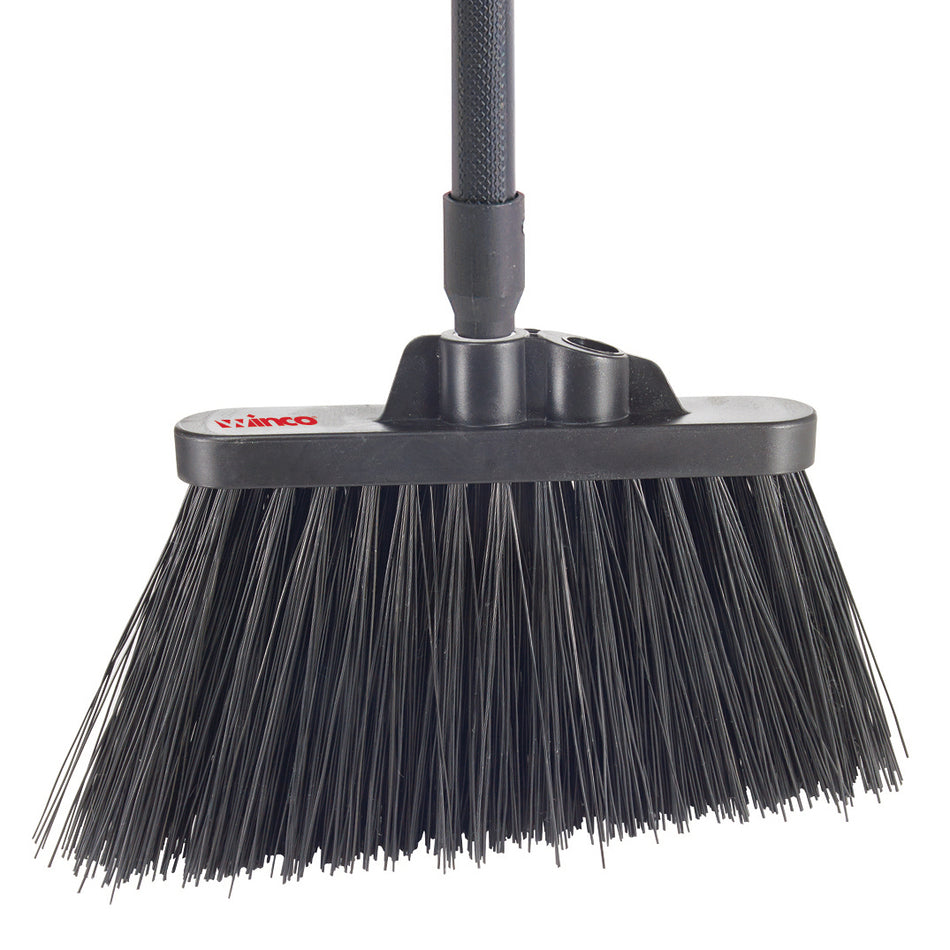Winco BRAU-9K-H 48 Inch Angle Broom Heavy Duty Fiberglass Handle Black Bristle