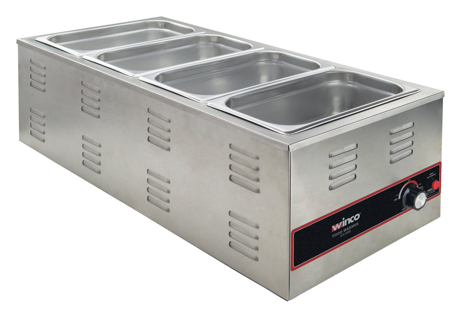Winco FW-L600 14-5/8 Inch Electric Food Warmer Countertop Stainless Steel