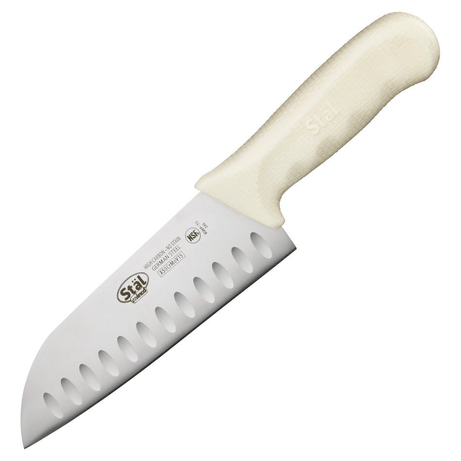 Winco KWP-70 7" Santoku Knife, White PP Hdl