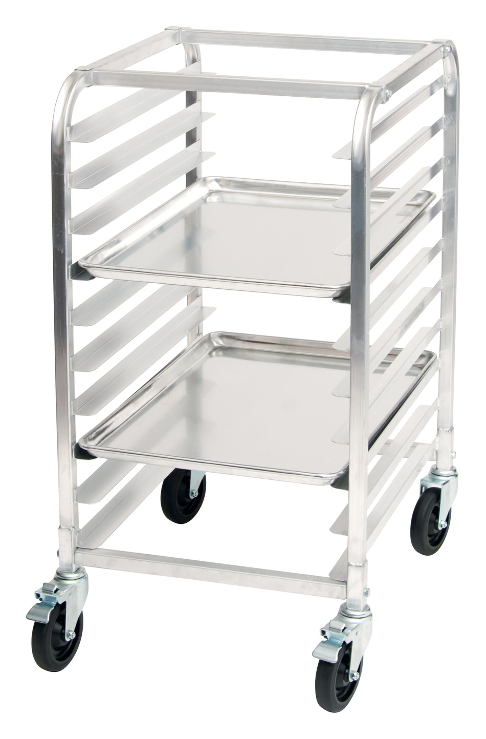 Winco ALRK-10BK 21 Inch Mobile Sheet Pan Rack Aluminum 400 lb Capacity with Rubber Casters