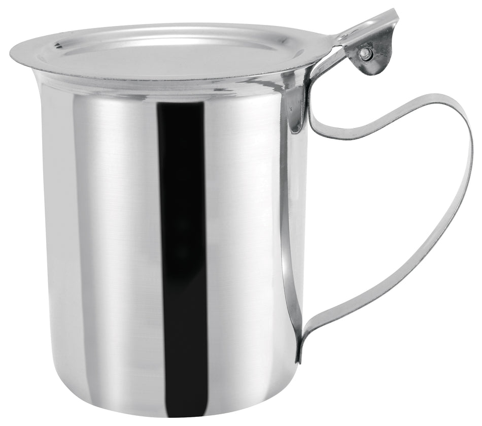 Winco SCT-10F 10 Oz Server Creamer With Cover Stackable Handle Stainless Steel