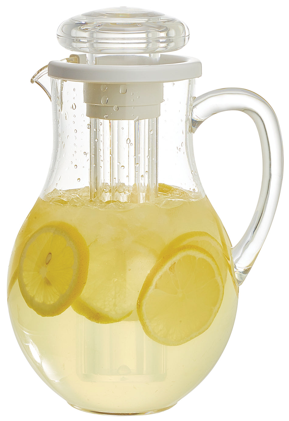 Winco WPIT-19 2 Quart Built-in Ice Core Water Pitcher Clear Polycarbonate with Handle