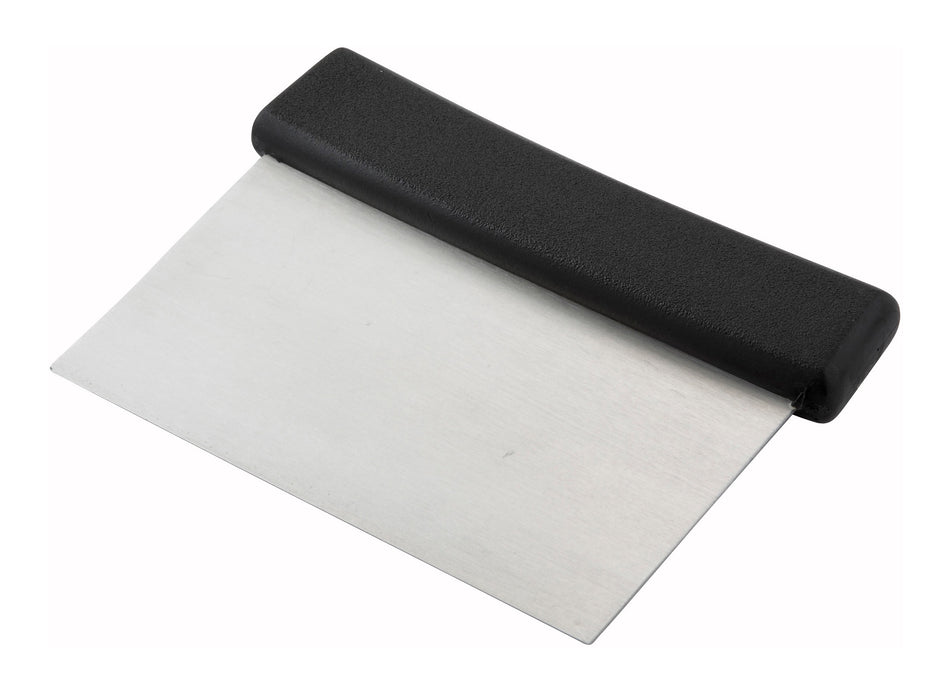 Winco DSC-2 6 Inch Dough Scraper Stainless Steel Blade Plastic Black Handle