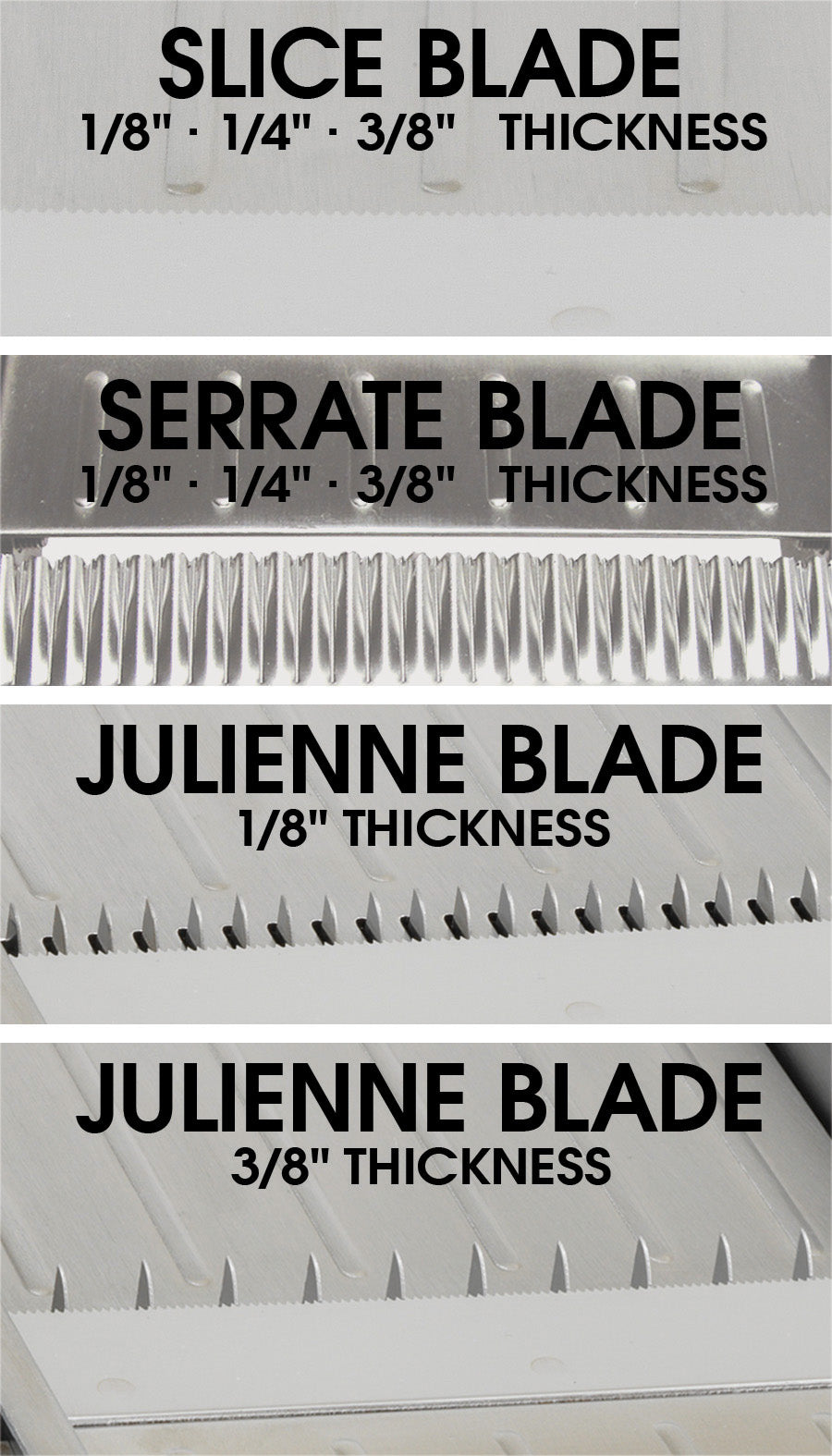 Winco MDL-18 18-1/3 Inch Mandoline Slicer Set with 4 Blades Stainless Steel