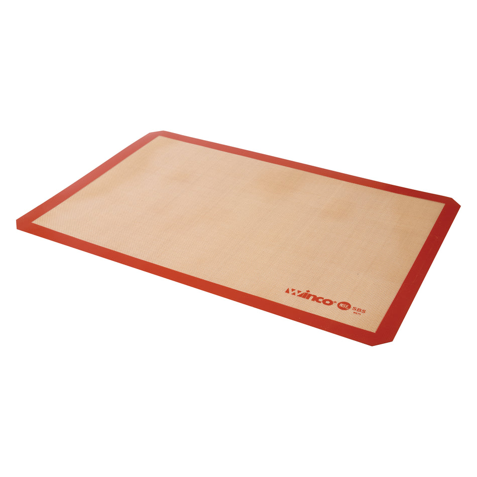Winco SBS-24 16-3/8 Inch Baking Mat Rectangular Double-Sided Silicone Red
