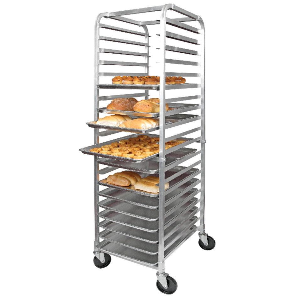 Winco ALRK-20 21 Inch Mobile Full Height Sheet Pan Rack Aluminum with 700 lb Capacity