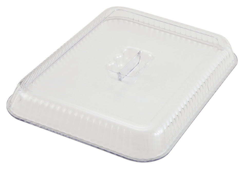 Winco CRKC-13 13 Inch Deli Crock Cover Fluted BPA Free Clear Plastic