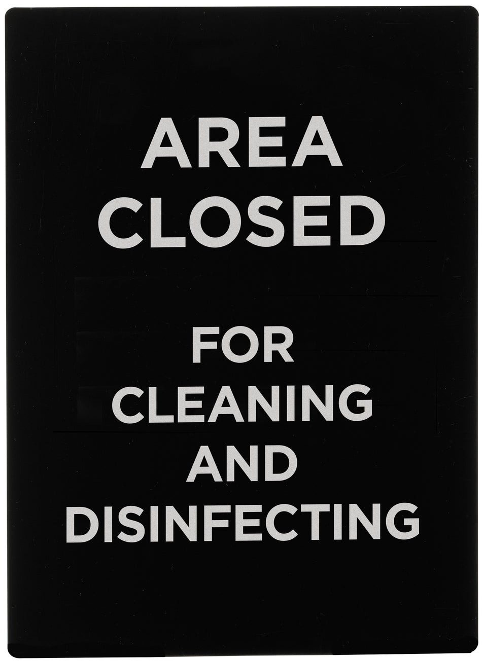 Winco SGN-807 8-1/2 Inch Informational Sign Area Closed For Cleaning and Disinfecting