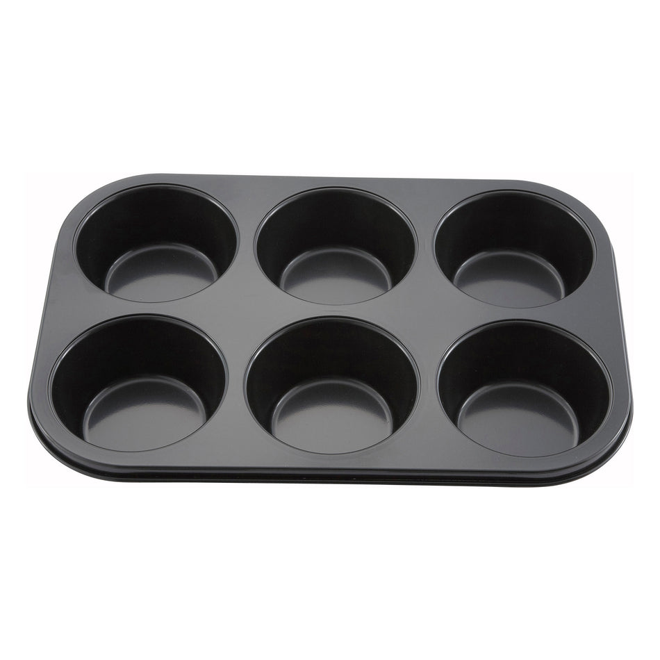 Winco AMF-6NS 13 Inch Carbon Steel Jumbo Muffin Pan Non-Stick 6 Cups