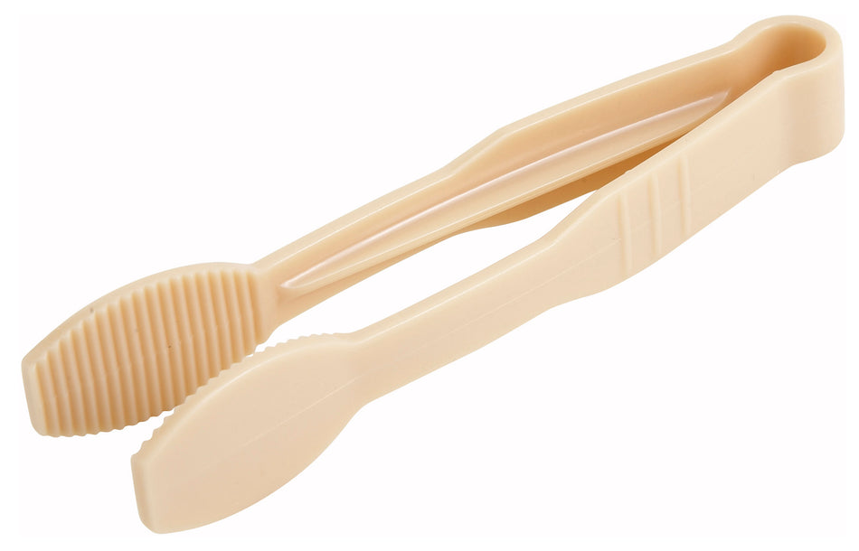 Winco PUTF-6B Tongs 6 Inch Flat Grip Polycarbonate Beige NSF