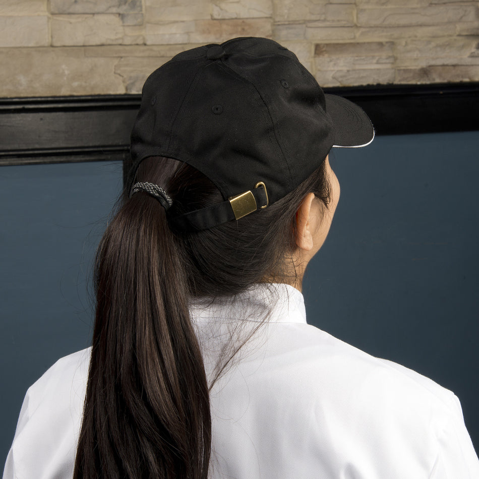 Winco CHBC-4BK Adjustable Chef's Hat Black with 65/35 Poly-Cotton Blend