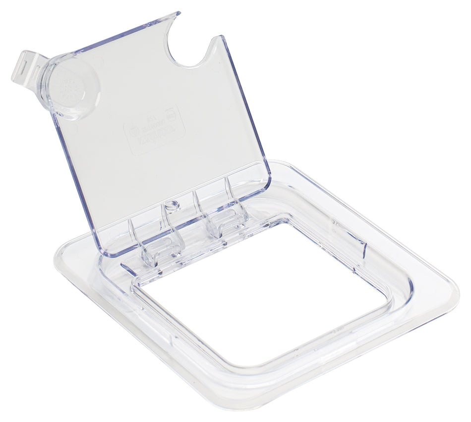 Winco SP7600H 1/6 Size Hinged Food Pan Cover Polycarbonate Clear