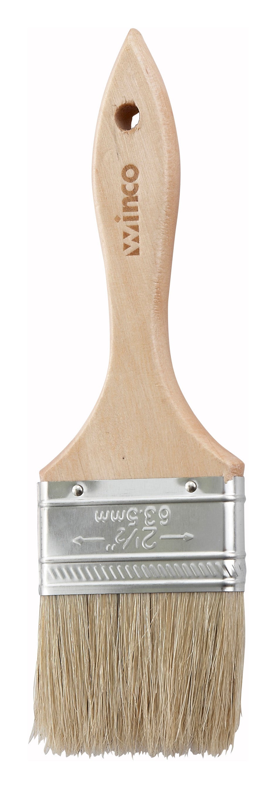 Winco WBR-25 2-1/2 Inch Pastry Brush Boar Hair Bristles Wooden Handle