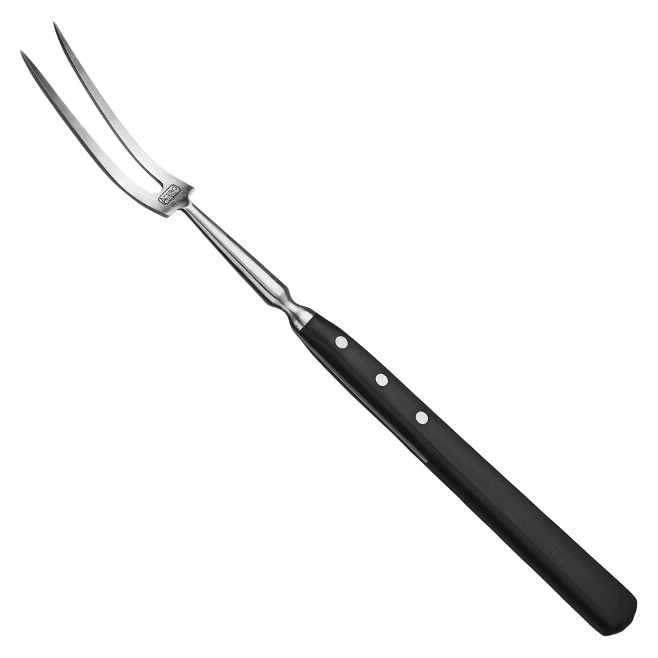 Winco KFP-180 18 Inch Overall Length Carving Fork Black POM High Carbon Stainless Steel