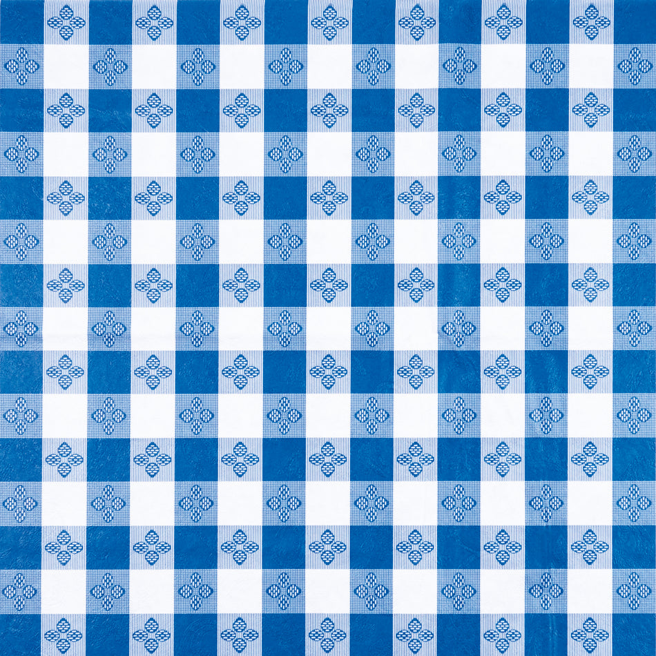 Winco TBCO-90B 52 Inch Blue Checkerboard Rectangular Table Cloth PVC